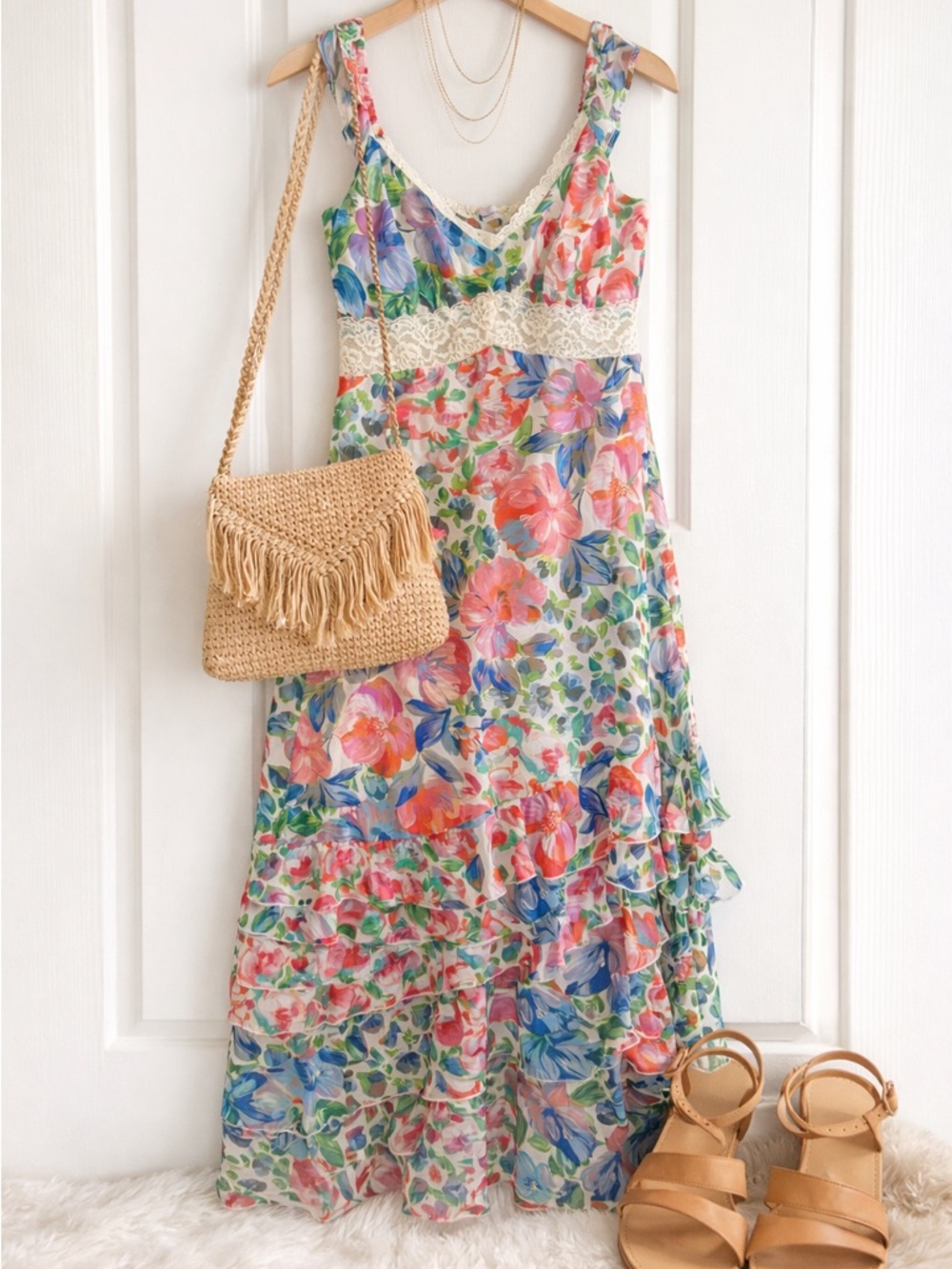 SO Floral Maxi Dress in Pink, Blue, Green